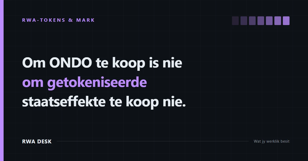 Die ONDO-token en die fooiskakelaar wat nog nie gebeur het nie