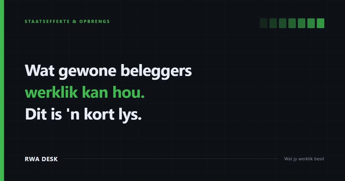 USDY, BENJI en WTGXX: getokeniseerde staatseffekte wat oop is