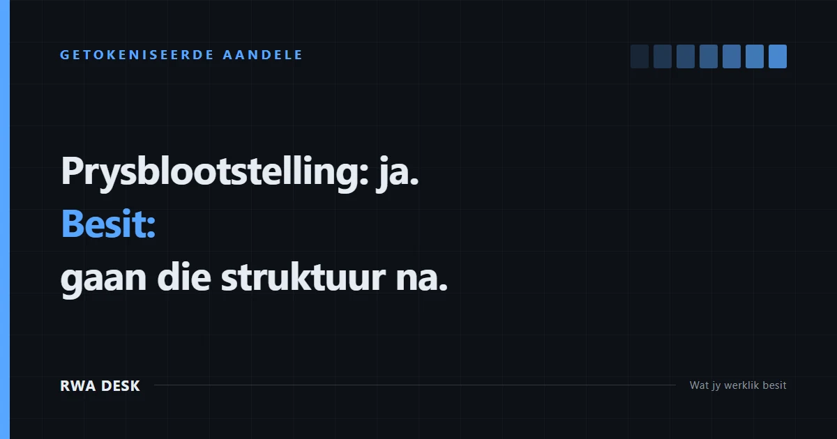 Getokeniseerde aandele betaal dividende. Stemreg kry jy nie.