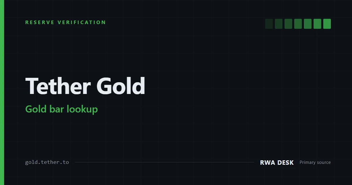 Tether Gold Bar Lookup