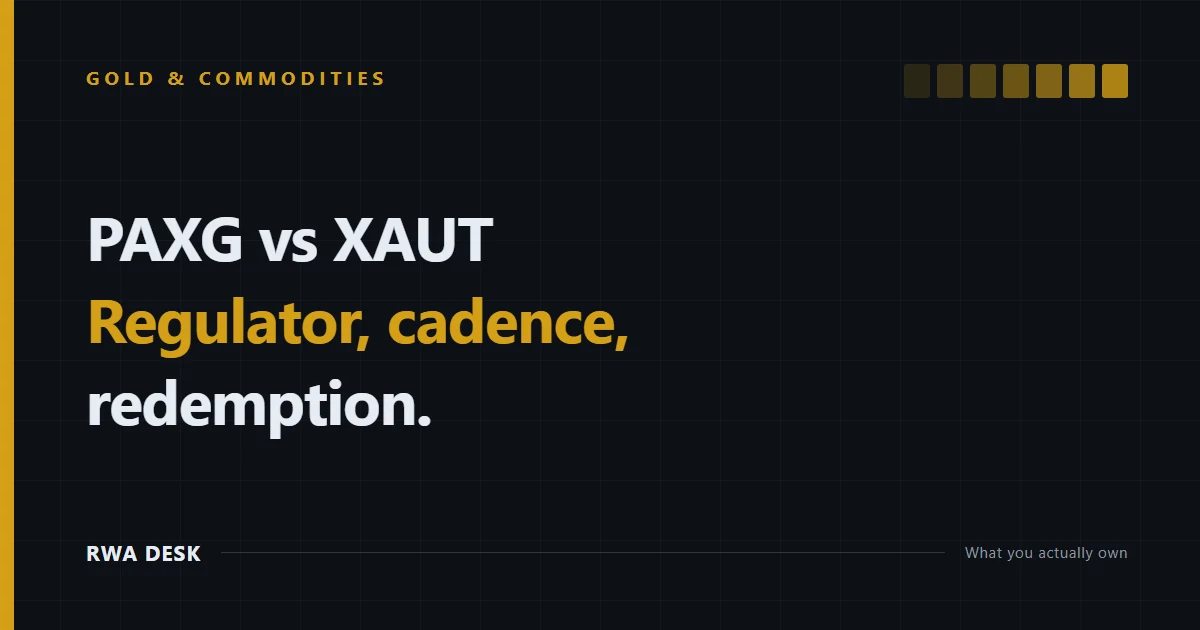 PAXG vs XAUT: Which Tokenised Gold Can You Redeem?