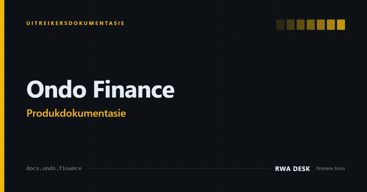Ondo Finance-dokumentasie
