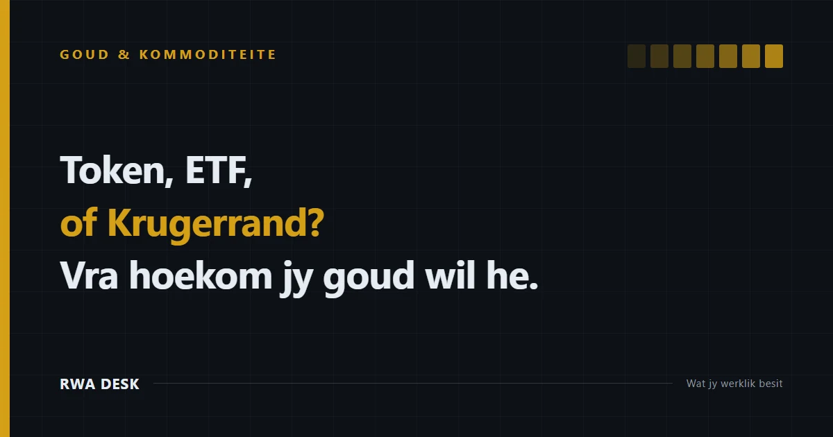 Getokeniseerde goud, goud-ETF of Krugerrand vergelyk